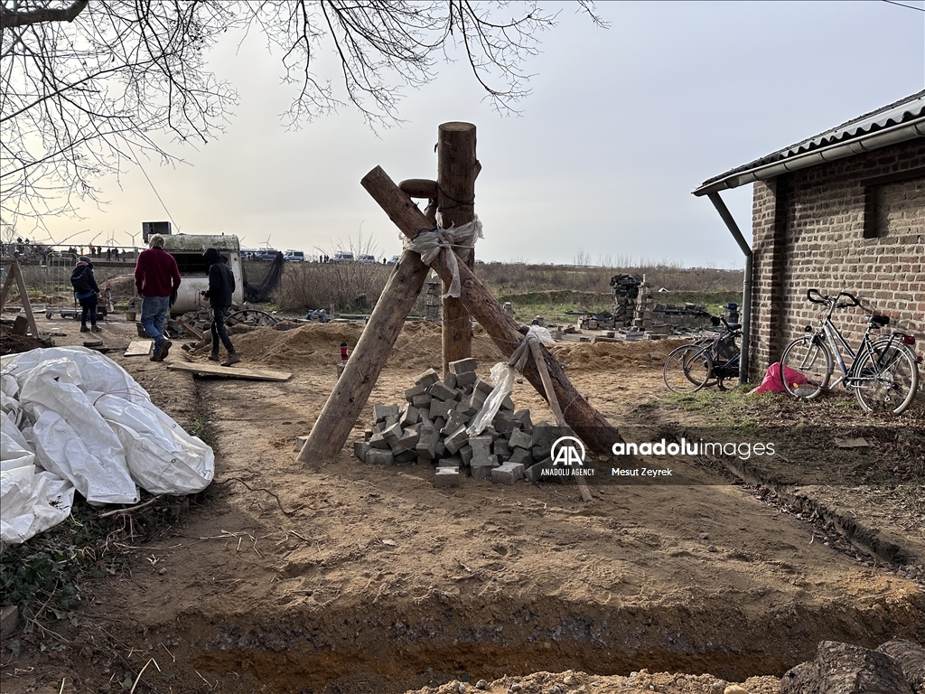 Environmental groups erect barricades to block expansion of open-cast coal mine in northwestern Germany