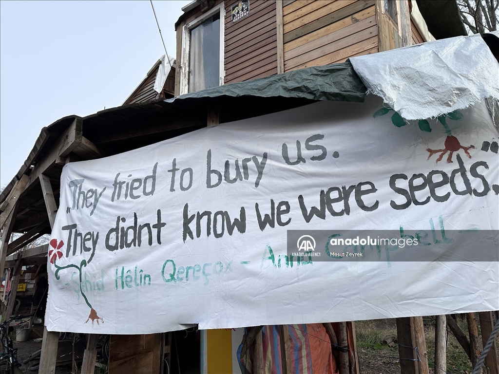 Environmental groups erect barricades to block expansion of open-cast coal mine in northwestern Germany