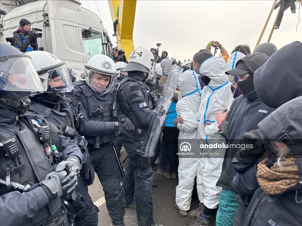Environmental groups erect barricades to block expansion of open-cast coal mine in northwestern Germany