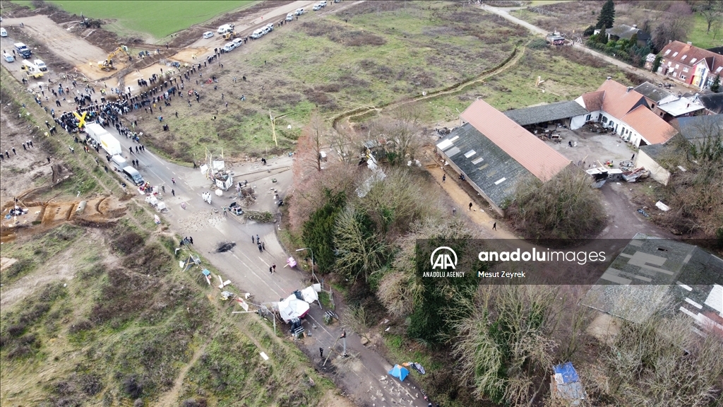 Environmental groups erect barricades to block expansion of open-cast coal mine in northwestern Germany