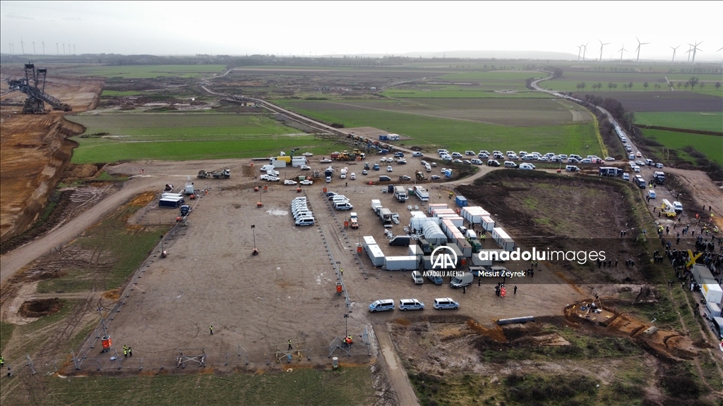 Environmental groups erect barricades to block expansion of open-cast coal mine in northwestern Germany