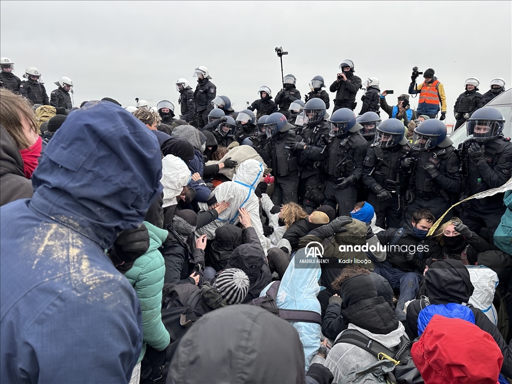 Environmental groups erect barricades to block expansion of open-cast coal mine in northwestern Germany