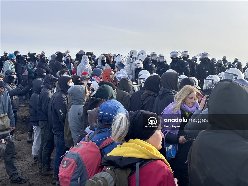 Environmental groups erect barricades to block expansion of open-cast coal mine in northwestern Germany