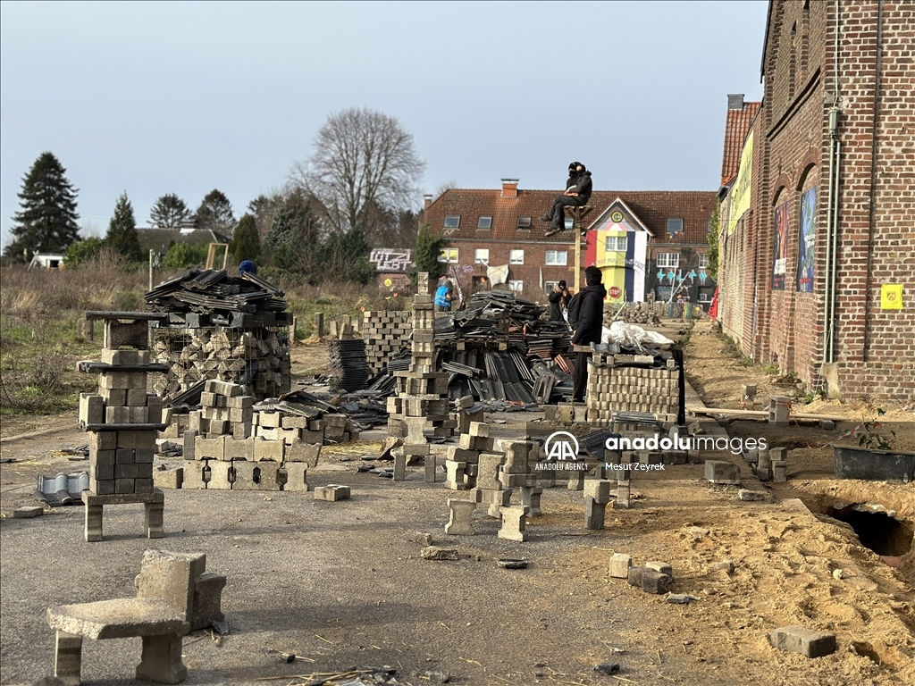 Environmental groups erect barricades to block expansion of open-cast coal mine in northwestern Germany