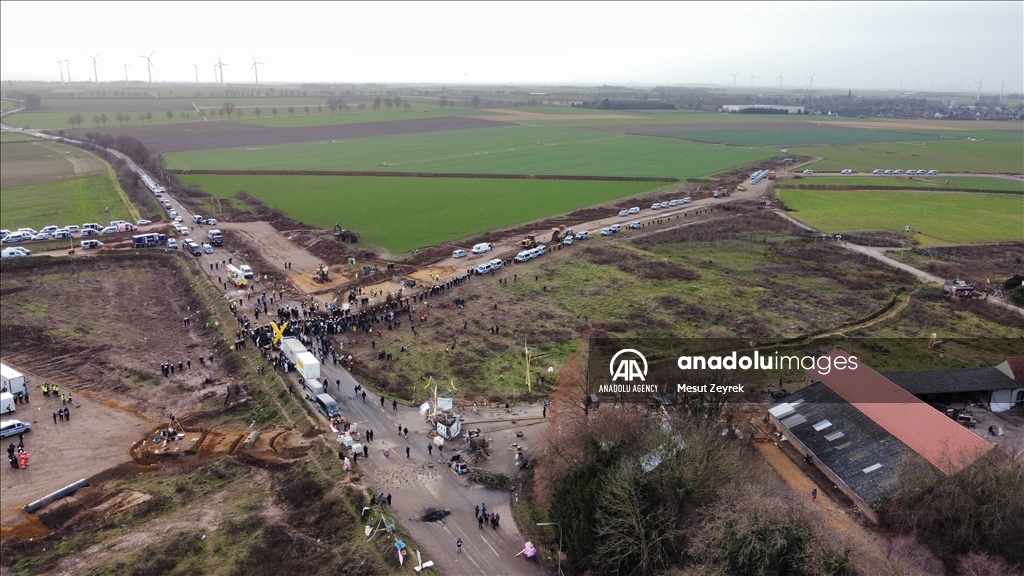 Environmental groups erect barricades to block expansion of open-cast coal mine in northwestern Germany