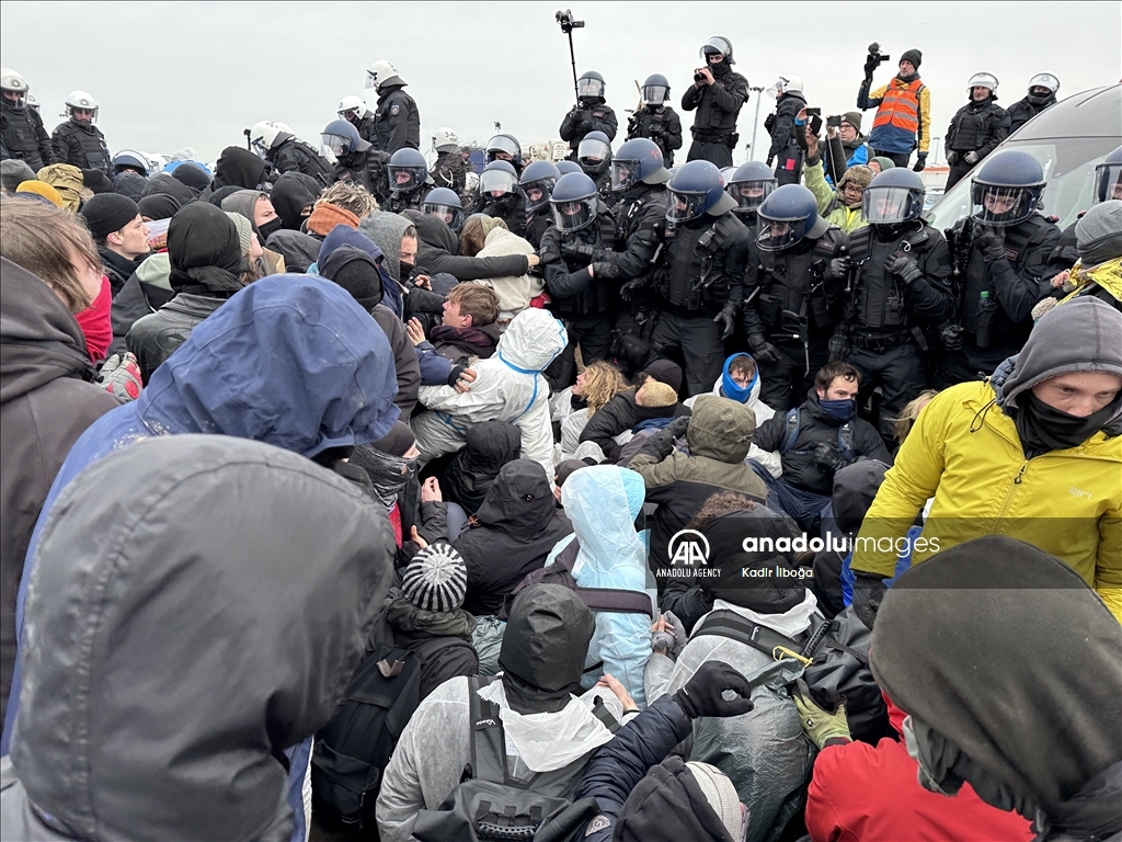 Environmental groups erect barricades to block expansion of open-cast coal mine in northwestern Germany