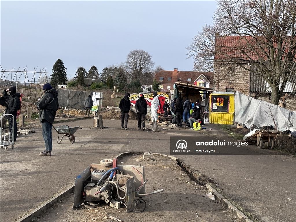 Environmental groups erect barricades to block expansion of open-cast coal mine in northwestern Germany