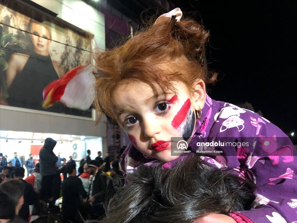 شادی و ئاهه‌نگگێڕانی لایه‌نگرانی عێراق له‌ كه‌ركووك به‌بۆنه‌ی بردنه‌وه‌ی هه‌ڵبژارده‌ی وڵاته‌كه‌یان له‌ یه‌مه‌ن
