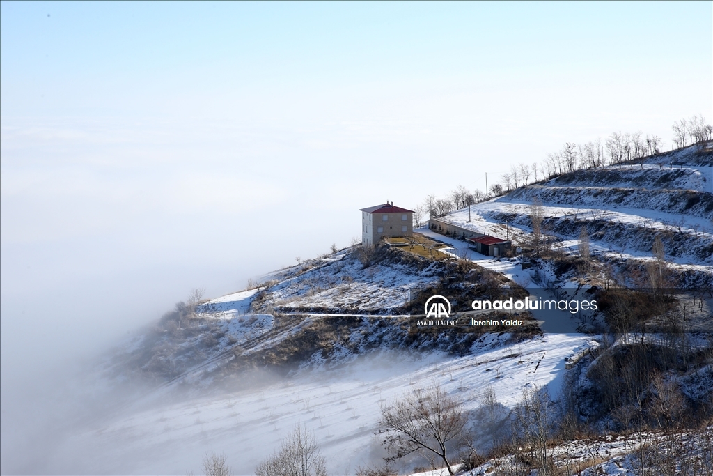 Fog blankets over Turkiye's Mus Plain