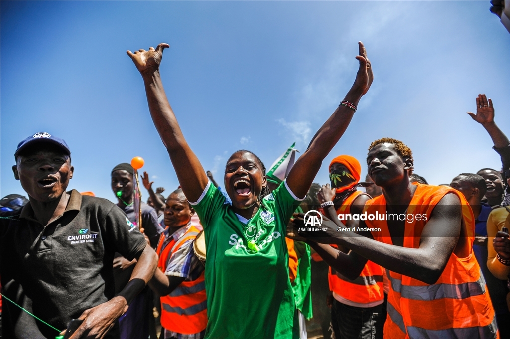 Leader of the opposition coalition Azimio la Umoja, Raila Odinga holds rally in Nairobi