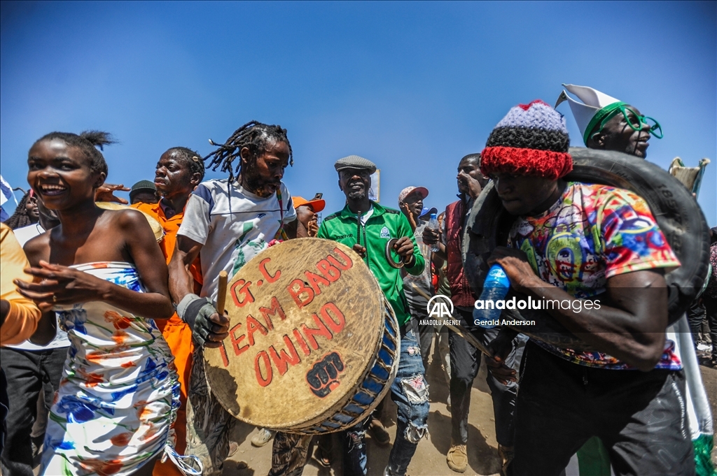 Leader of the opposition coalition Azimio la Umoja, Raila Odinga holds rally in Nairobi