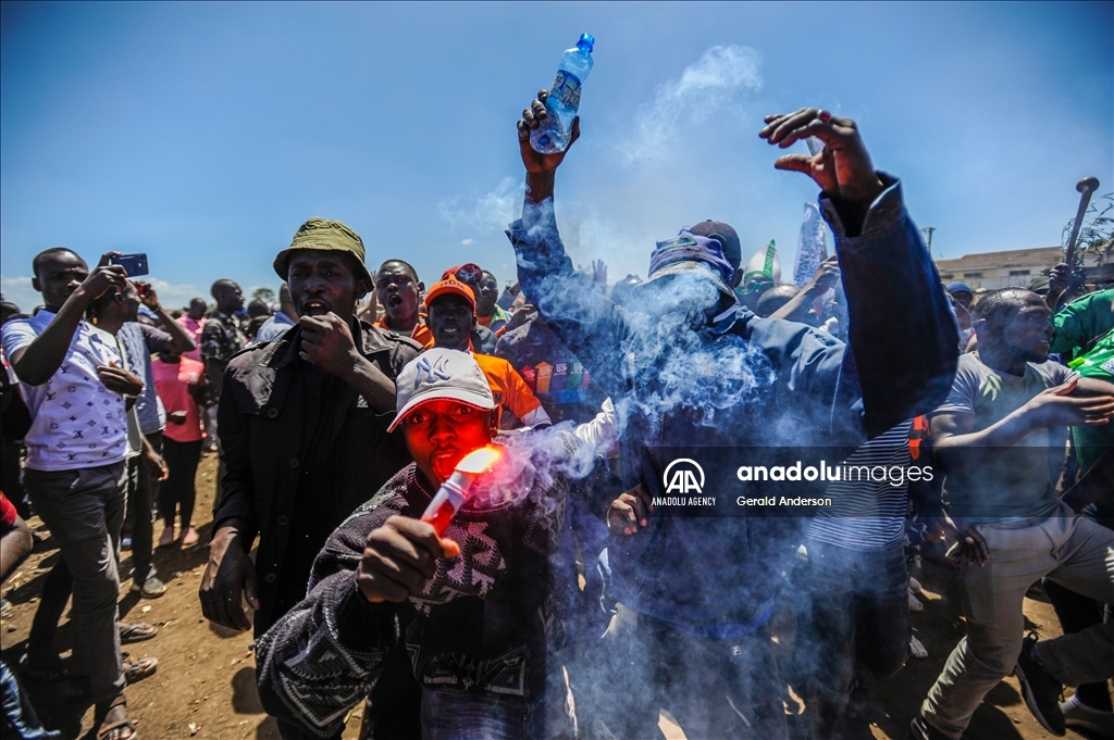 Leader of the opposition coalition Azimio la Umoja, Raila Odinga holds rally in Nairobi