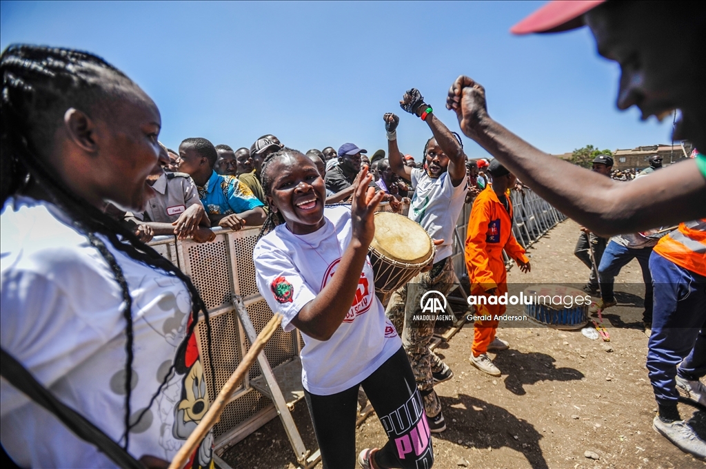 Leader of the opposition coalition Azimio la Umoja, Raila Odinga holds rally in Nairobi