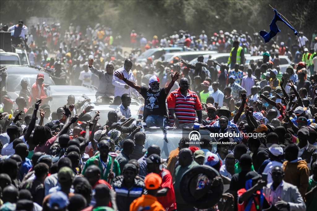 Leader of the opposition coalition Azimio la Umoja, Raila Odinga holds rally in Nairobi