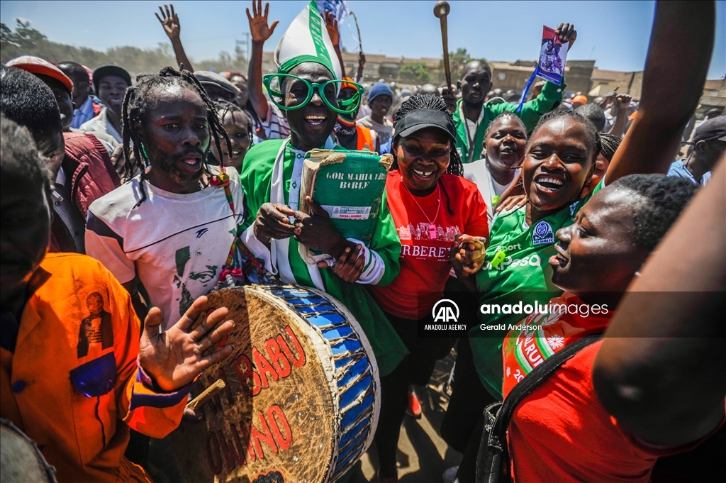 Leader of the opposition coalition Azimio la Umoja, Raila Odinga holds rally in Nairobi
