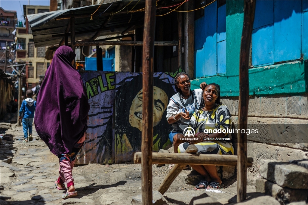 Hair salons in Kenya's Kibera slum