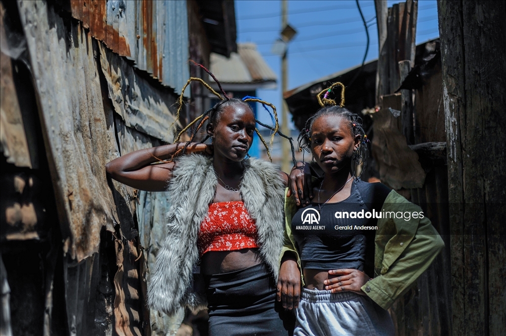 Hair salons in Kenya's Kibera slum
