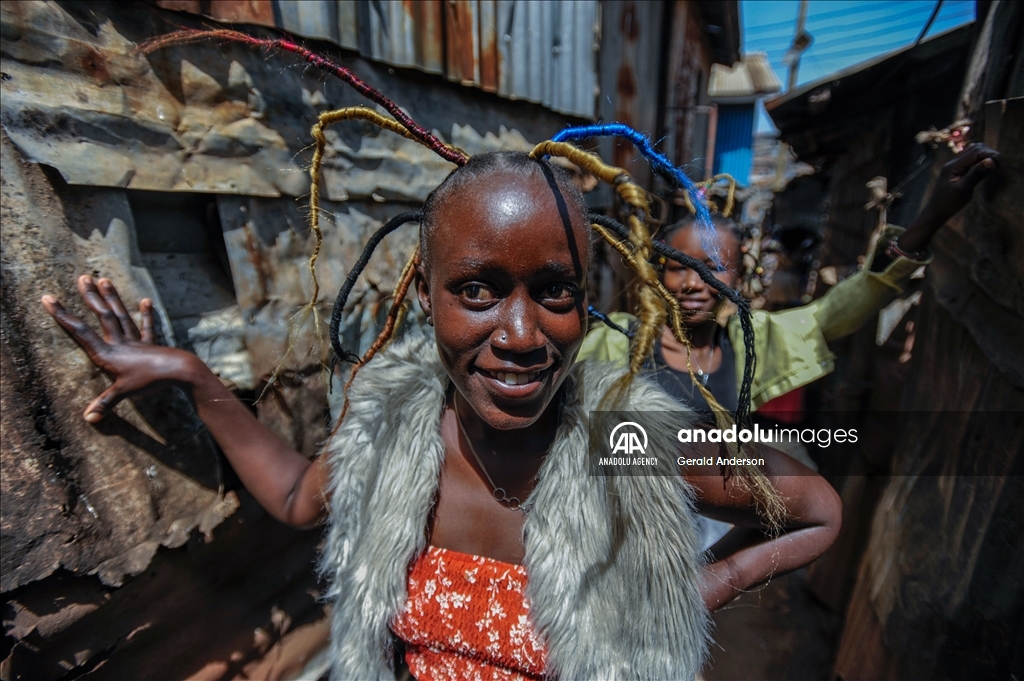 Hair salons in Kenya's Kibera slum