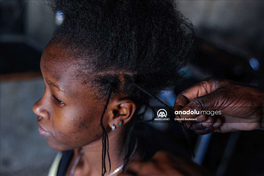 Hair salons in Kenya's Kibera slum
