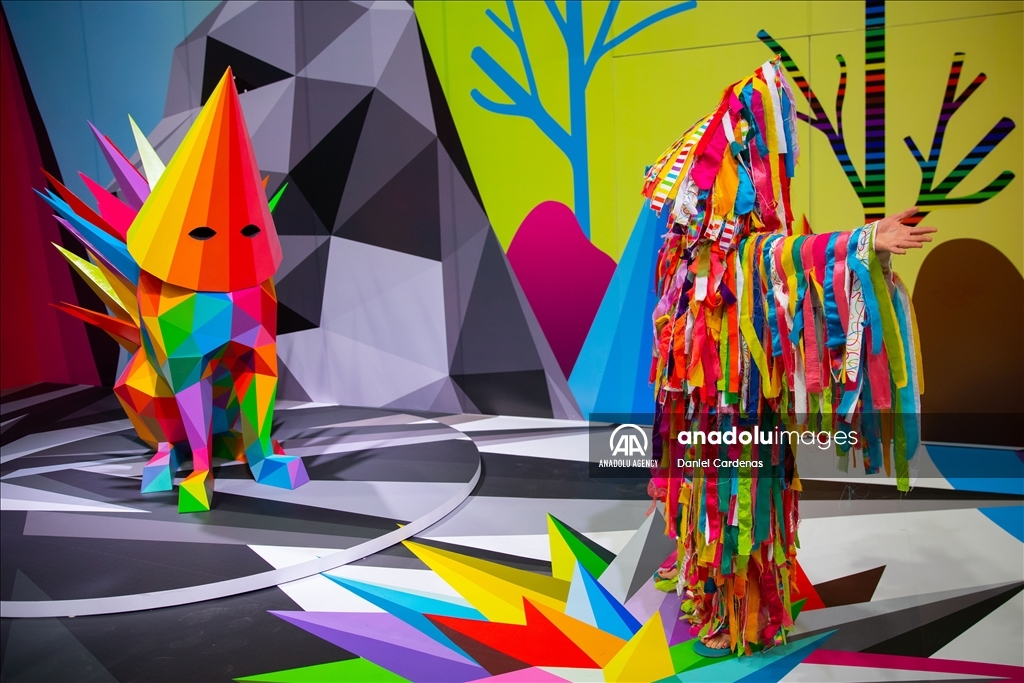 A mind-bending odyssey of colors, structures, and crazy-quilt patterns, “Metamorfosis” by Spanish artist Okuda San Miguel in Mexico City is a feast for the eyes for pop surrealism lovers