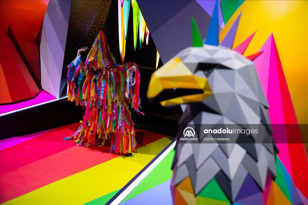 A mind-bending odyssey of colors, structures, and crazy-quilt patterns, “Metamorfosis” by Spanish artist Okuda San Miguel in Mexico City is a feast for the eyes for pop surrealism lovers