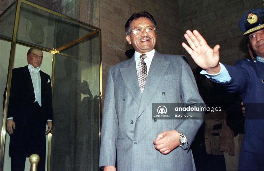 Pakistan's former military ruler Gen. Pervez Musharraf the mausoleum, Anitkabir, of the founder of the Republic of Türkiye, Mustafa Kemal Ataturk, in the capital Ankara