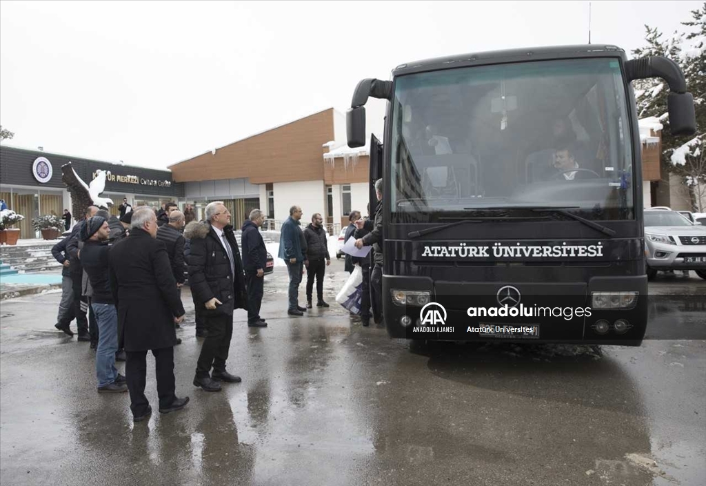 Atatürk Üniversitesinde görevli 45 kişi deprem bölgesine yardım için yola çıktı