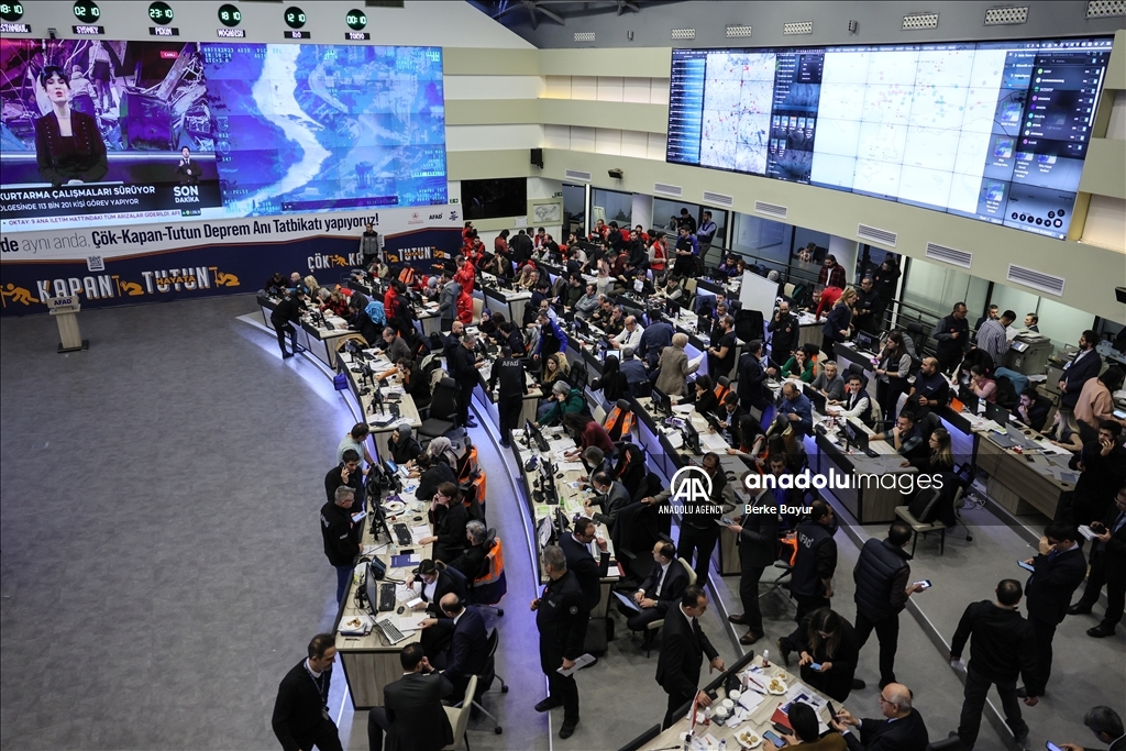 AFAD Center in Ankara coordinates the operations at earthquake zone