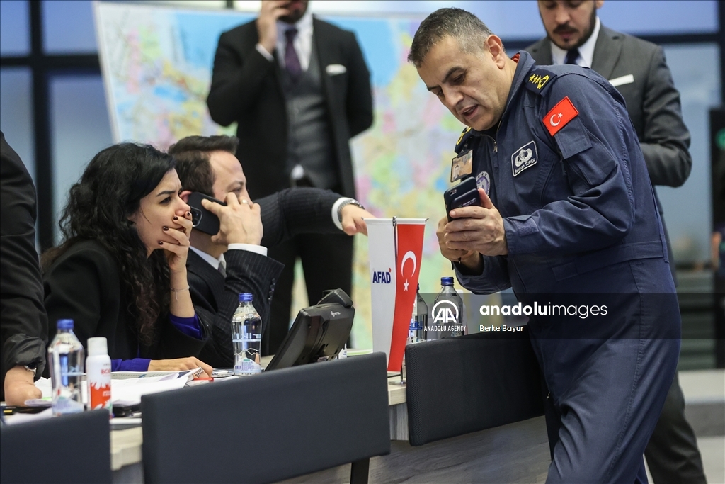 AFAD Center in Ankara coordinates the operations at earthquake zone