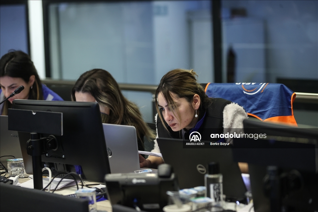 AFAD Center in Ankara coordinates the operations at earthquake zone