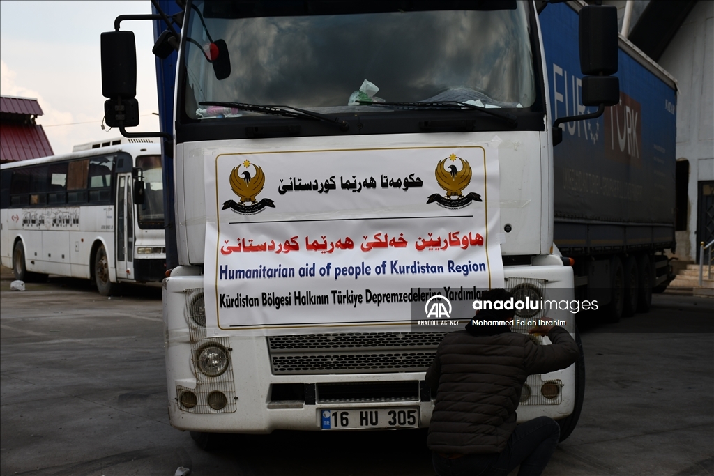سرکنسولگری ترکیه در اربیل: 14 کامیون کمک به منطقه زلزله‌زده به راه افتاد 