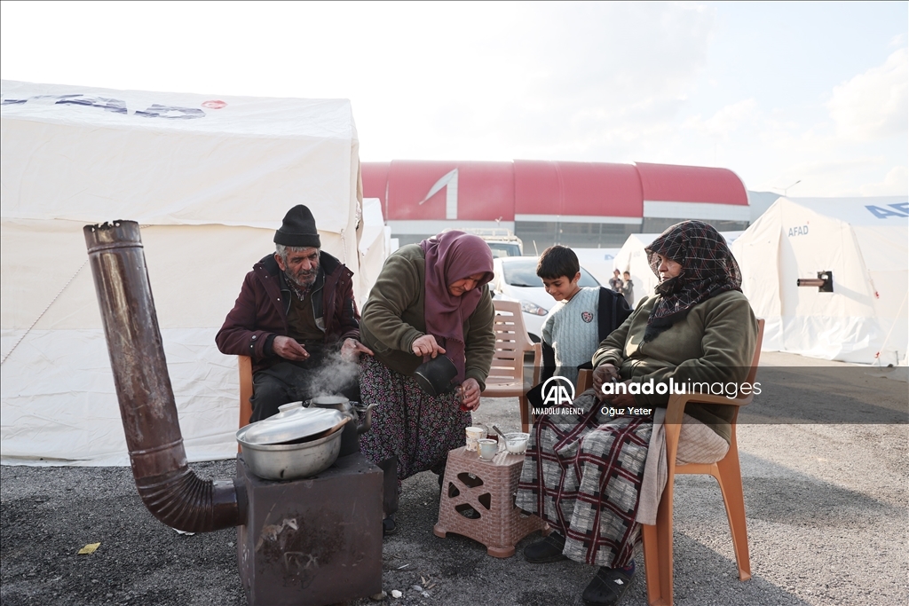 Hundreds of earthquake victims are being temporarily housed at this tent city in Türkiye’s southern Hatay province