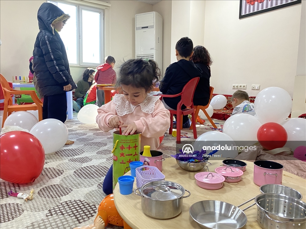 Children, who survived last week’s massive quakes in southern Türkiye, are being given psychological support by volunteers