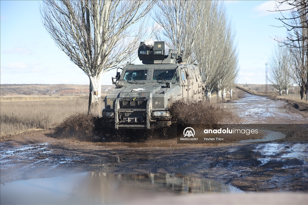 Military forces have remained visible in Ukraine’s eastern region of Donetsk since the Russian war on the country started last year