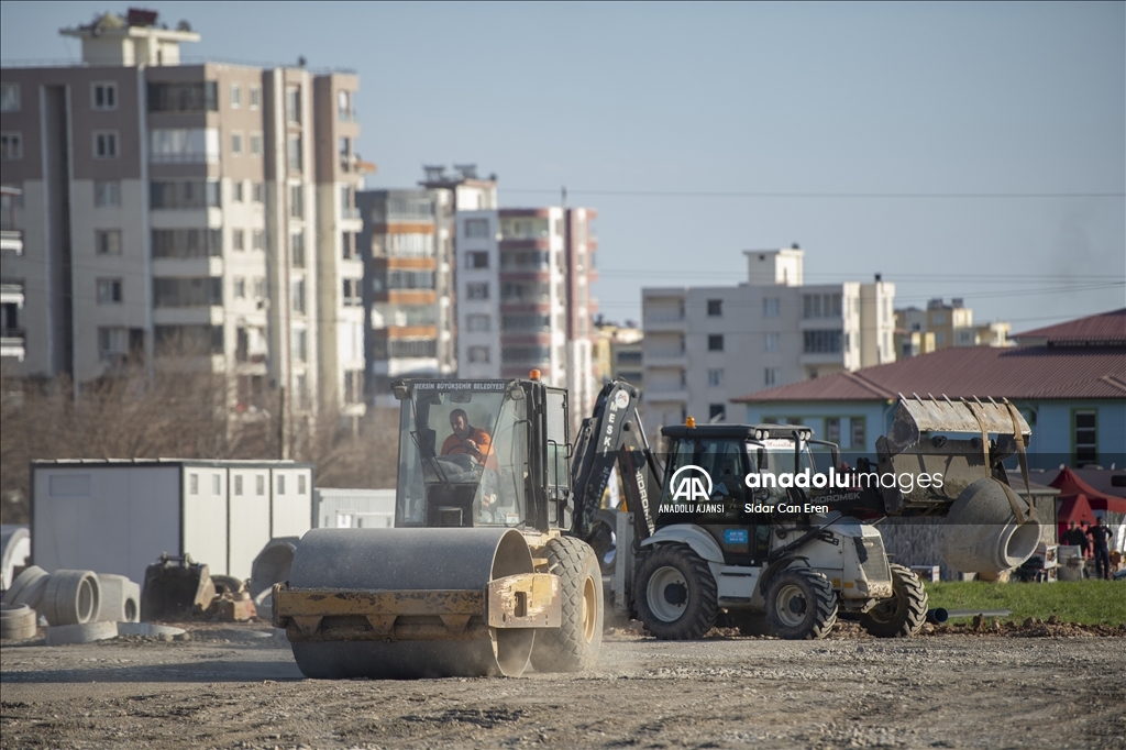 Adıyaman'da Mersin Büyükşehir Belediyesince 3 bin 500 kişilik konteyner kent kuruluyor