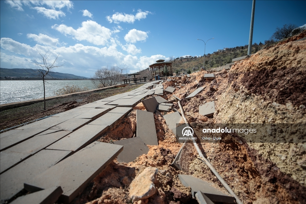 Gölbaşı Gölleri Tabiat Parkı'nda depremle oluşan hasar havadan görüntülendi