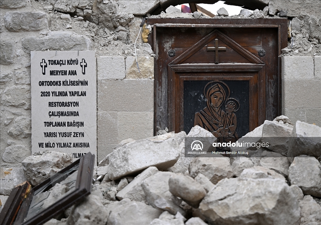 Hatay'daki Maria Ana Rum Ortodoks Kilisesi'nden geriye sadece çan kulesi kaldı