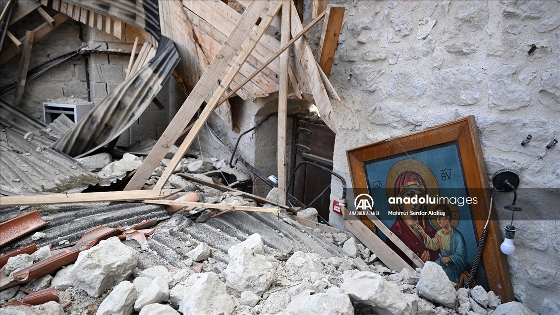 Hatay'daki Maria Ana Rum Ortodoks Kilisesi'nden geriye sadece çan kulesi kaldı