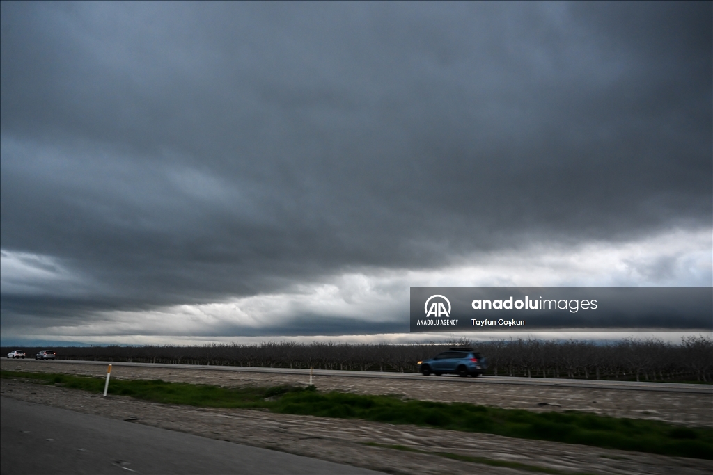 Atmospheric river: Huge clouds over Kern County of California