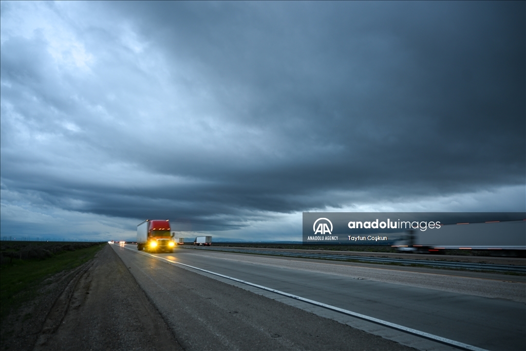 Atmospheric river: Huge clouds over Kern County of California