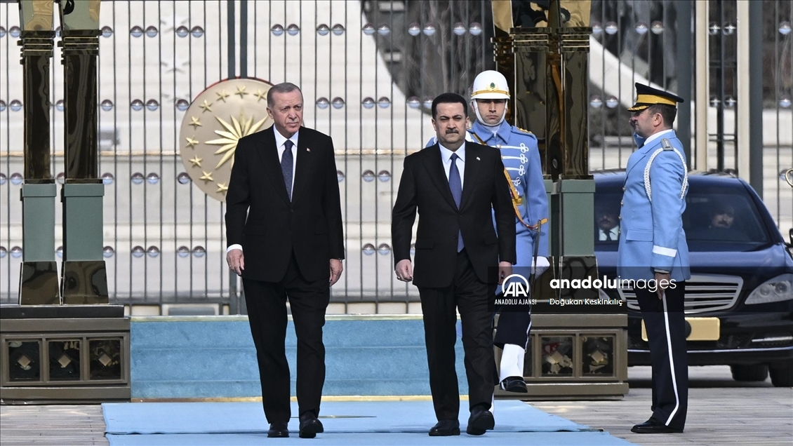Cumhurbaşkanı Erdoğan, Irak Başbakanı es-Sudani’yi resmi törenle karşıladı