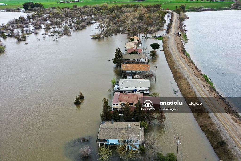 Atmospheric river: Flooding in San Joaquin County of California 