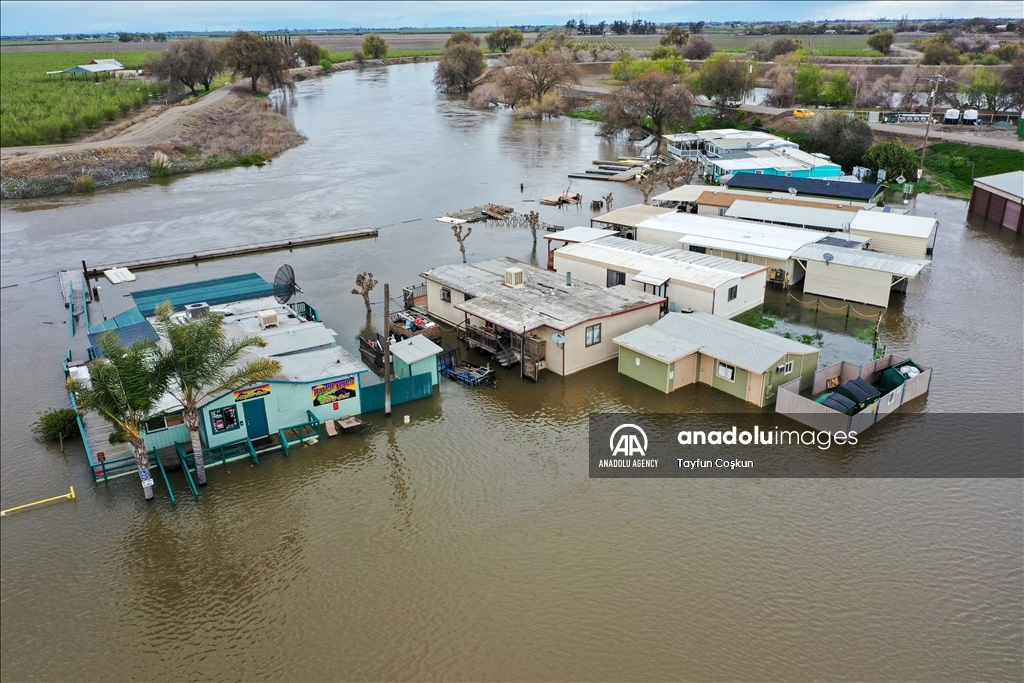 Atmospheric river: Flooding in San Joaquin County of California 