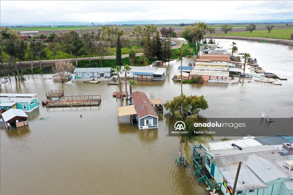 Atmospheric river: Flooding in San Joaquin County of California 