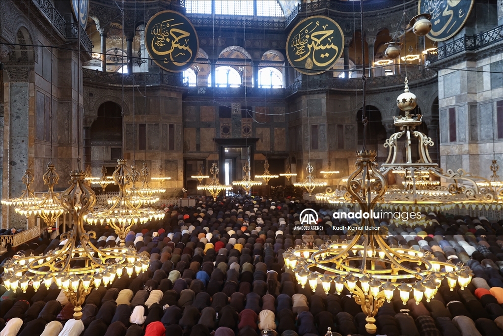 First Friday prayer of Ramadan in Hagia Sophia Grand Mosque