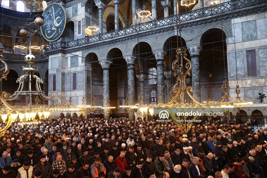 First Friday prayer of Ramadan in Hagia Sophia Grand Mosque