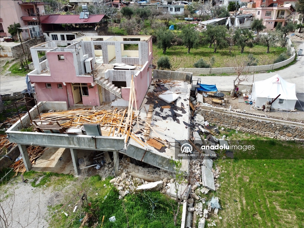Depremler Hatay'da kırsal Söğüt Mahallesi'nin yarısından fazlasına zarar verdi