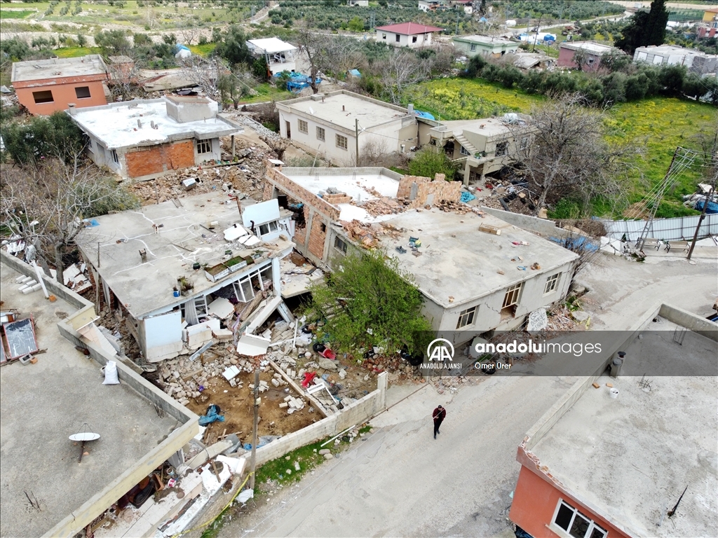 Depremler Hatay'da kırsal Söğüt Mahallesi'nin yarısından fazlasına zarar verdi