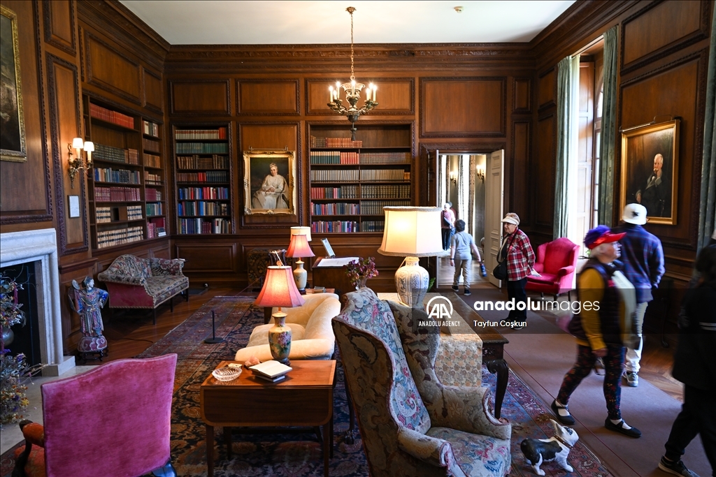 Trees blossom at Filoli Historic House & Garden in Woodside of California