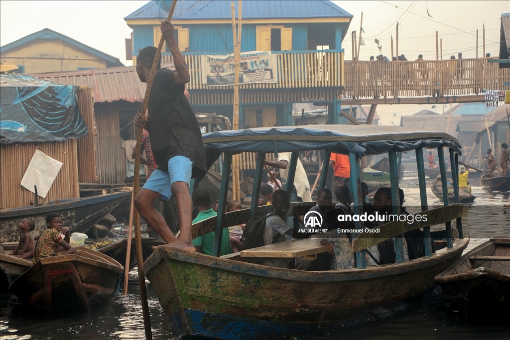Children have education at floating primary school in Venice of Africa